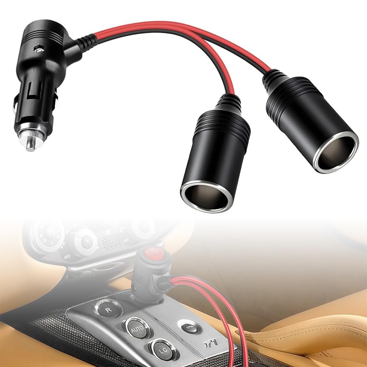 STHIRA Car Cigarette Lighter Splitter for 12V and 24V Vehicles with Dual Outlets | Overcurrent Protection