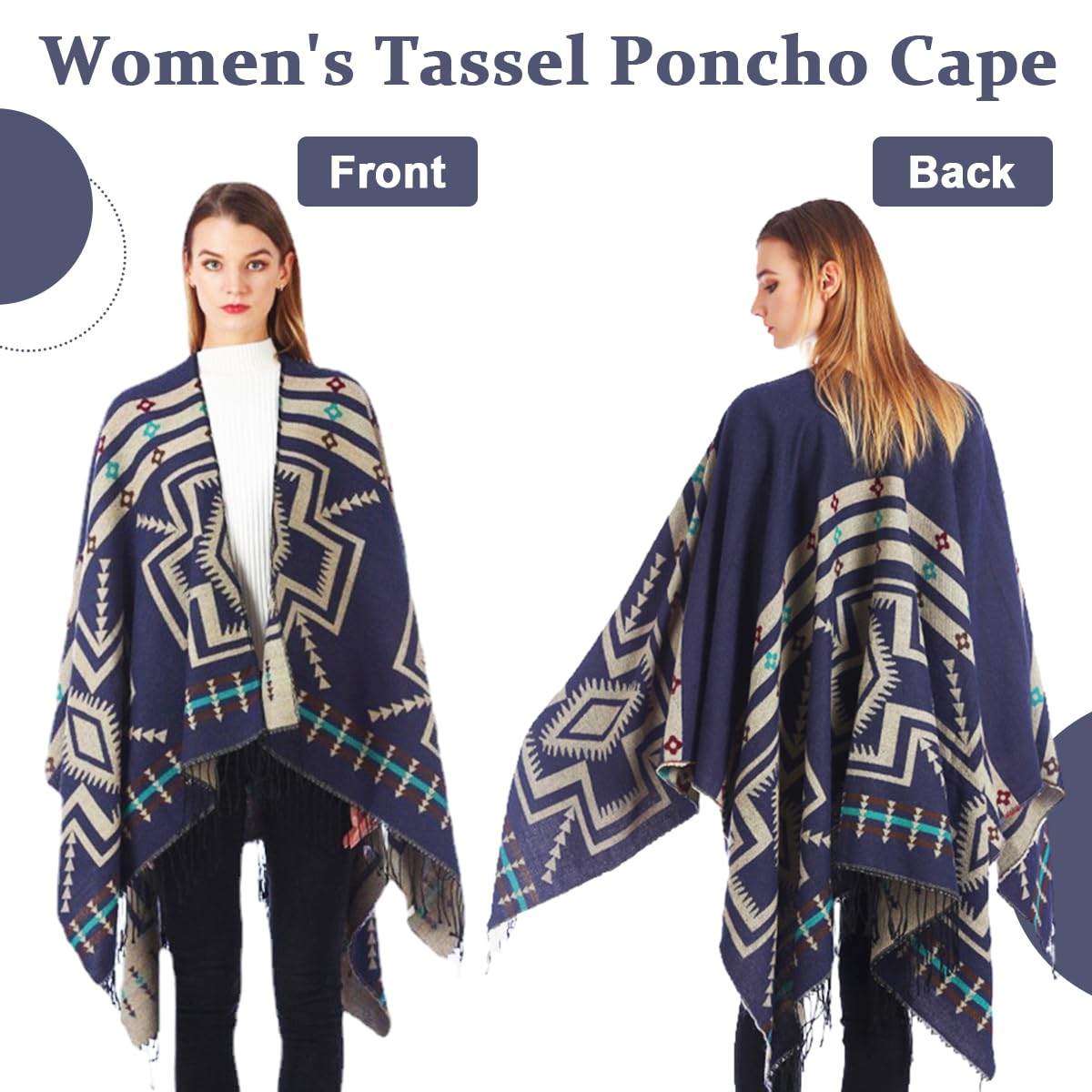 PALAY Women's Shawl Wrap for Indoor and Outdoor Use featuring Jacquard Design 51 x 59 in Warm Dacron Fabric