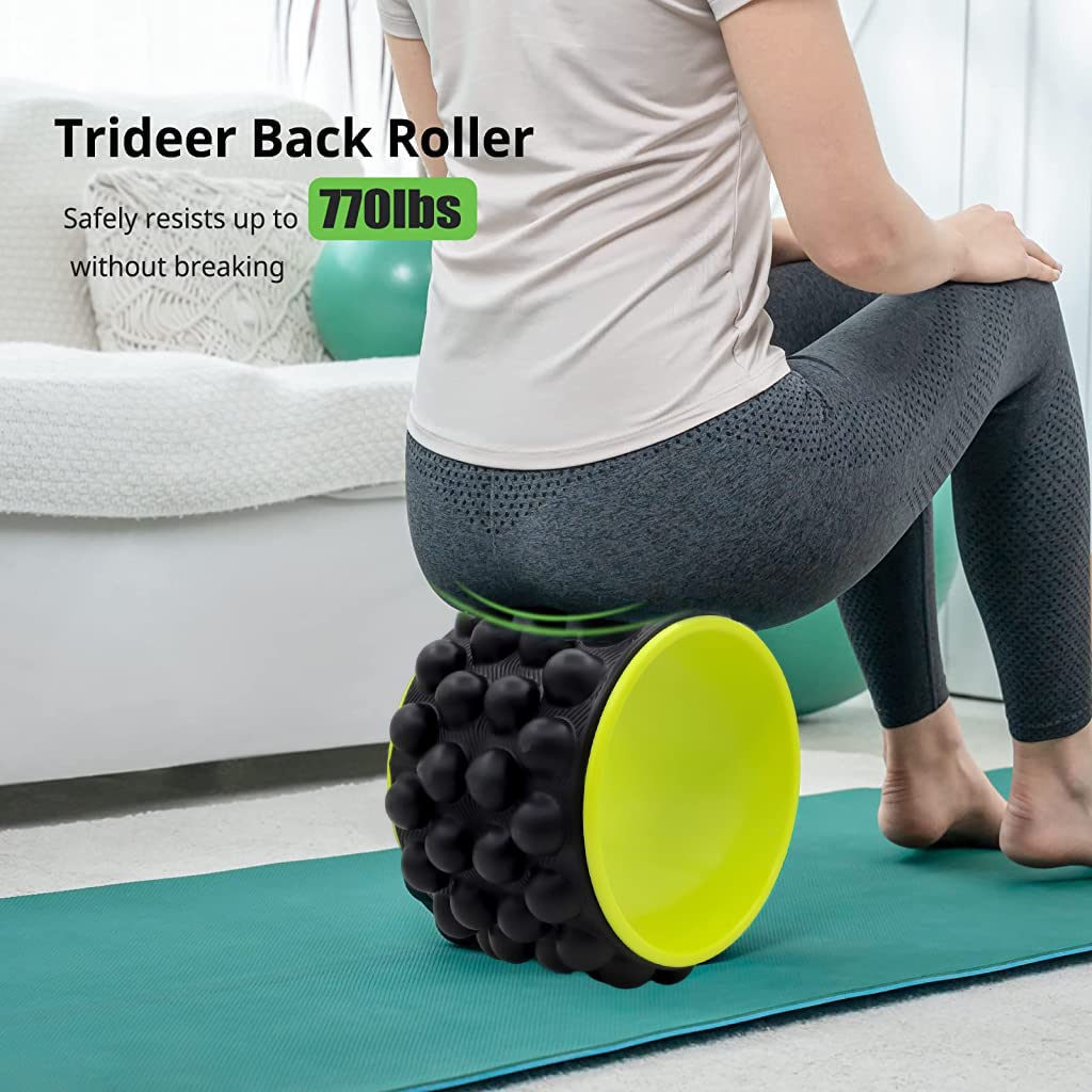 Proberos Foam Roller for Back Stretching with Massage Nubs and 7.5 in Wide Stable Design | ABS Back Massager for Yoga and Fitness