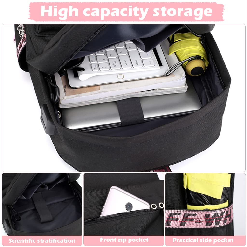 PALAY Backpack for School and Laptop with USB Charging Port and 24 L Capacity | Polyester Daypack for BTS Fans