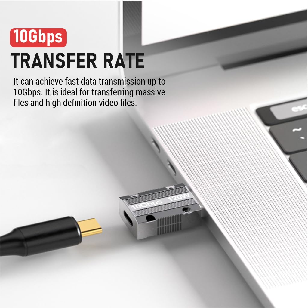 Verilux USB C to USB A OTG Adapter Type C to USB Adapter USB 3.1 Adapter Support Data Transfer & Max 120W Fast Charging Zinc Alloy Type C to USB Adapter for Laptop, PC, Power Bank