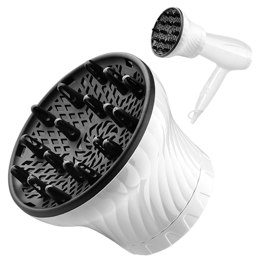 MAYCREATE Universal Hair Diffuser for Curly and Wavy Hair with Rotary Lock 1.37–3.15 in Nozzle | Heat-Resistant PC Material for Frizz-Free Drying