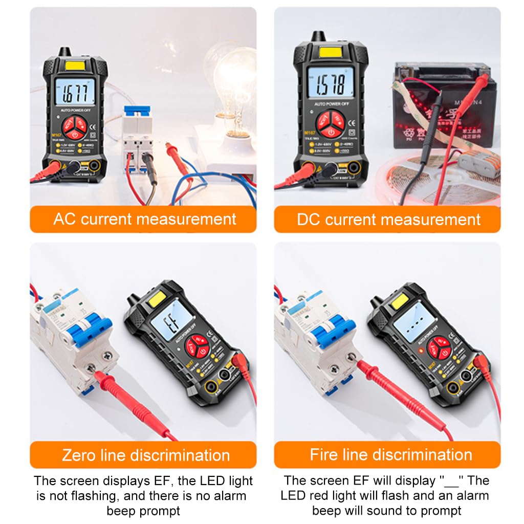 Serplex® Advanced Digital Multimeter With Auto-Ranging, Non-Contact Voltage Detection, Energy-Saving Feature, 4000 Count LCD For Home Appliance Repair & Electrical Tasks (Battery Not Included)