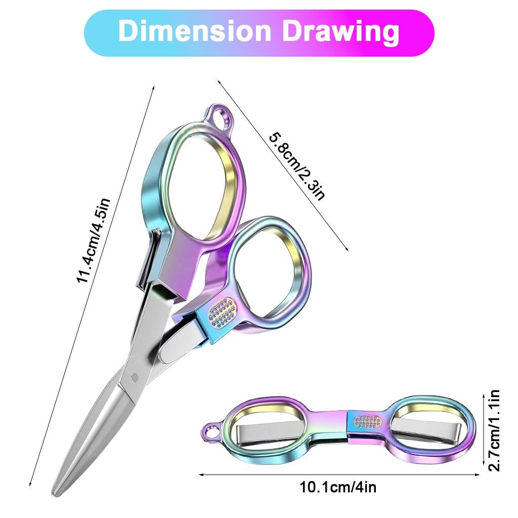 OFIFO Folding Utility Scissors for Crafting and Sewing with 4.5 in Blade featuring Compact Folding Design