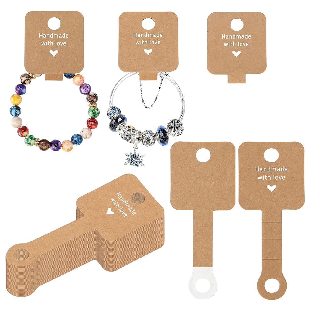 SANNIDHI Jewellery Display Card Holder for Bracelets and Necklaces featuring Self Adhesive Closure | 200 Pcs for Craft Sellers