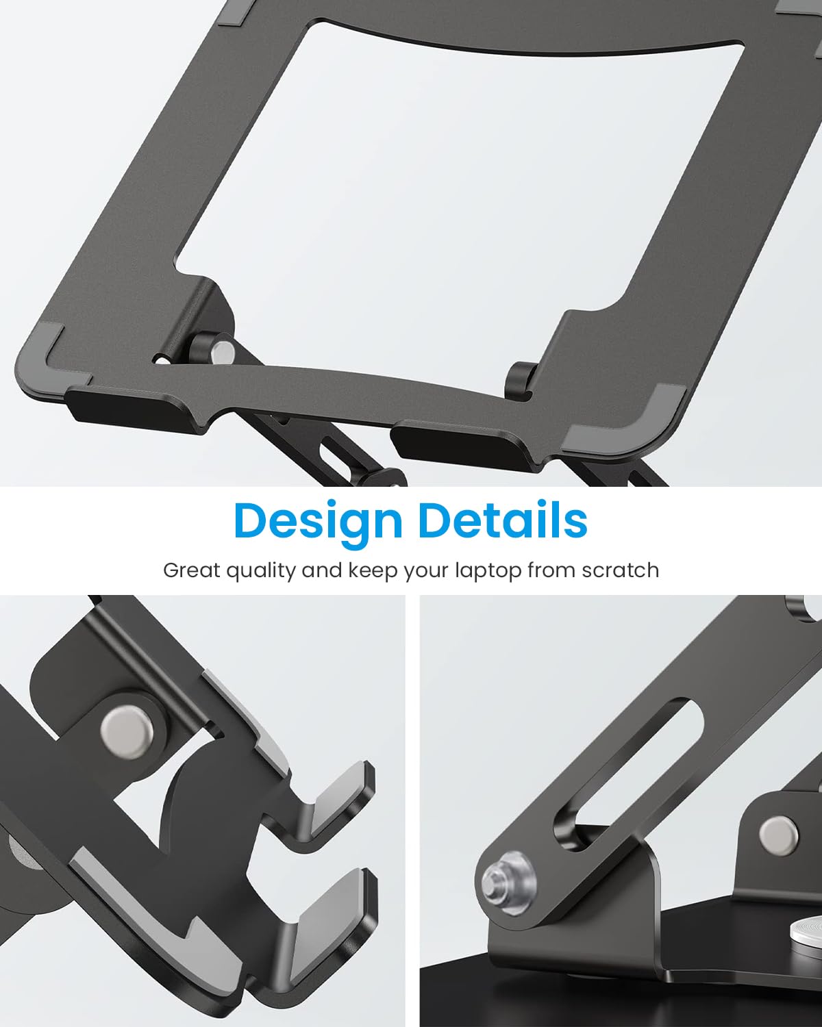 ZORBES Laptop Stand for 11–17.3 inch Devices with 360° Rotatable Base and Aluminum Alloy Build