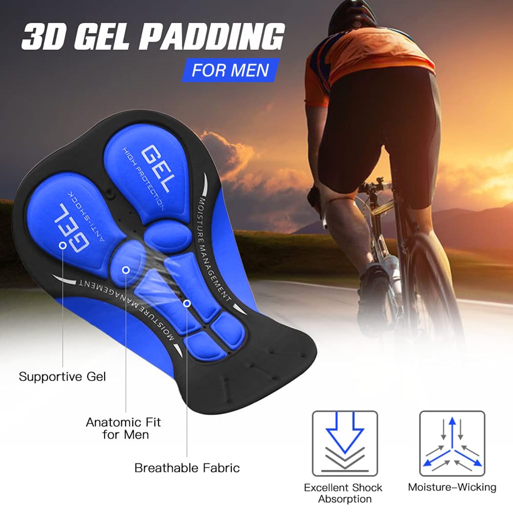 PROBEROS Men's Cycling Shorts for Long Rides featuring 3D Padded Cushion & Quick Dry Fabric