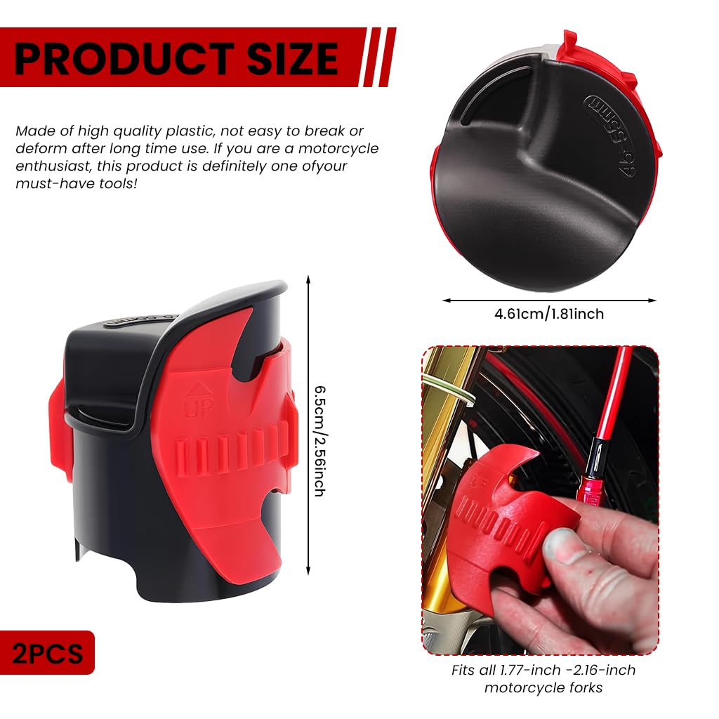 STHIRA Motorcycle Fork Seal Cover for 45‑55mm Front Shocks with Dual‑Pack Cleaning Tool | Prevents Seal Leakage and Extends Fork Life