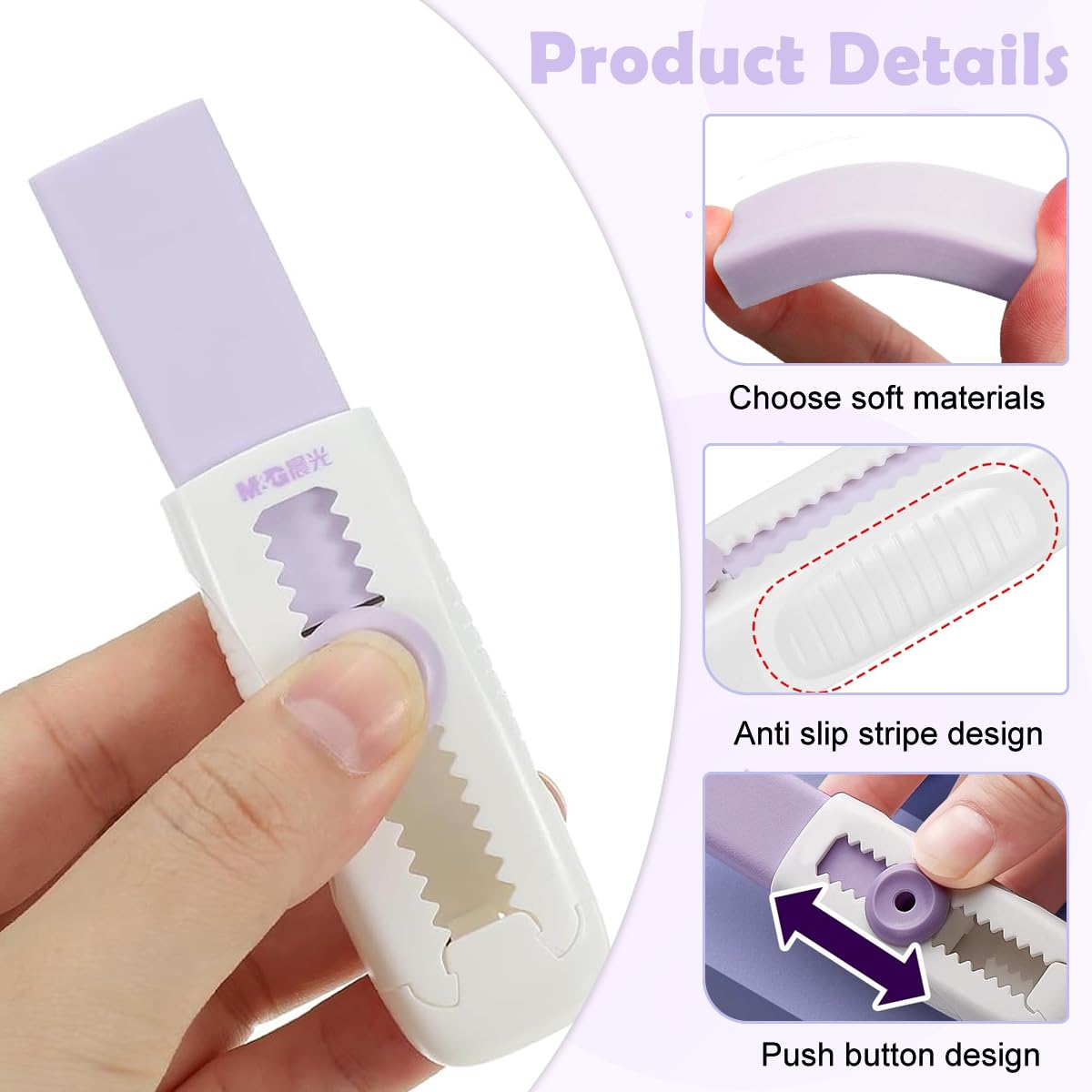Climberty Erasers for School and Office with 4 Refills featuring Retractable Refillable Design