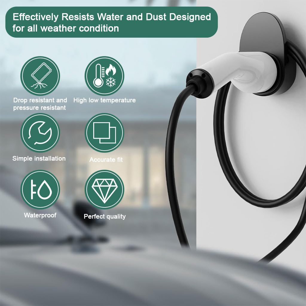STHIRA Charging Plug Wall Holder for EV Use with Screwfix Mount and PC Bracket | Cable Organizer