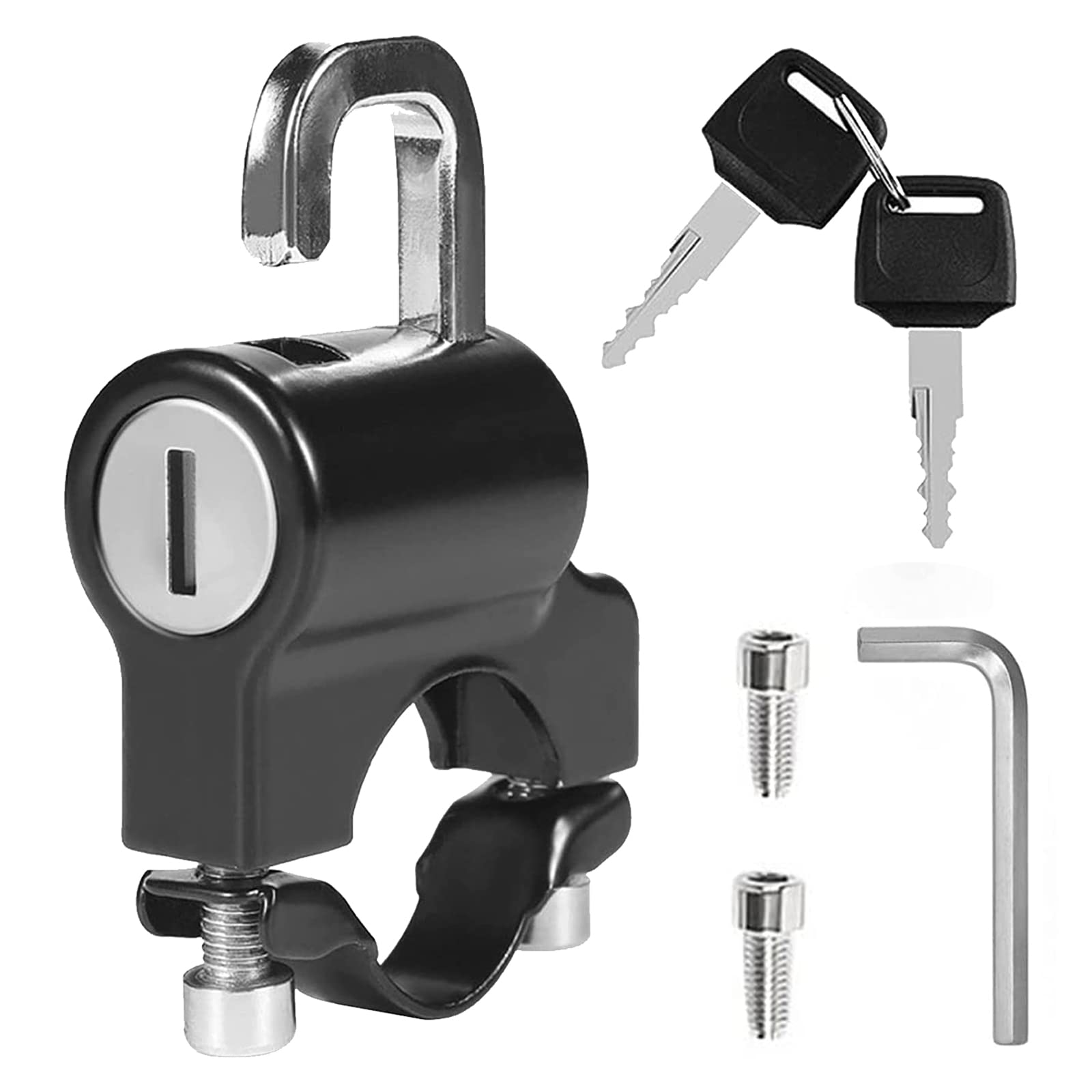 ZIBUYU Helmet Lock for Bike Motorcycle 22-24mm Handlebar Tubes Rust Resistant Heavy Duty Helmet Helmet Accessories for Handlebar Scooter Lock for Motorcycles, Bicycles or Scooters