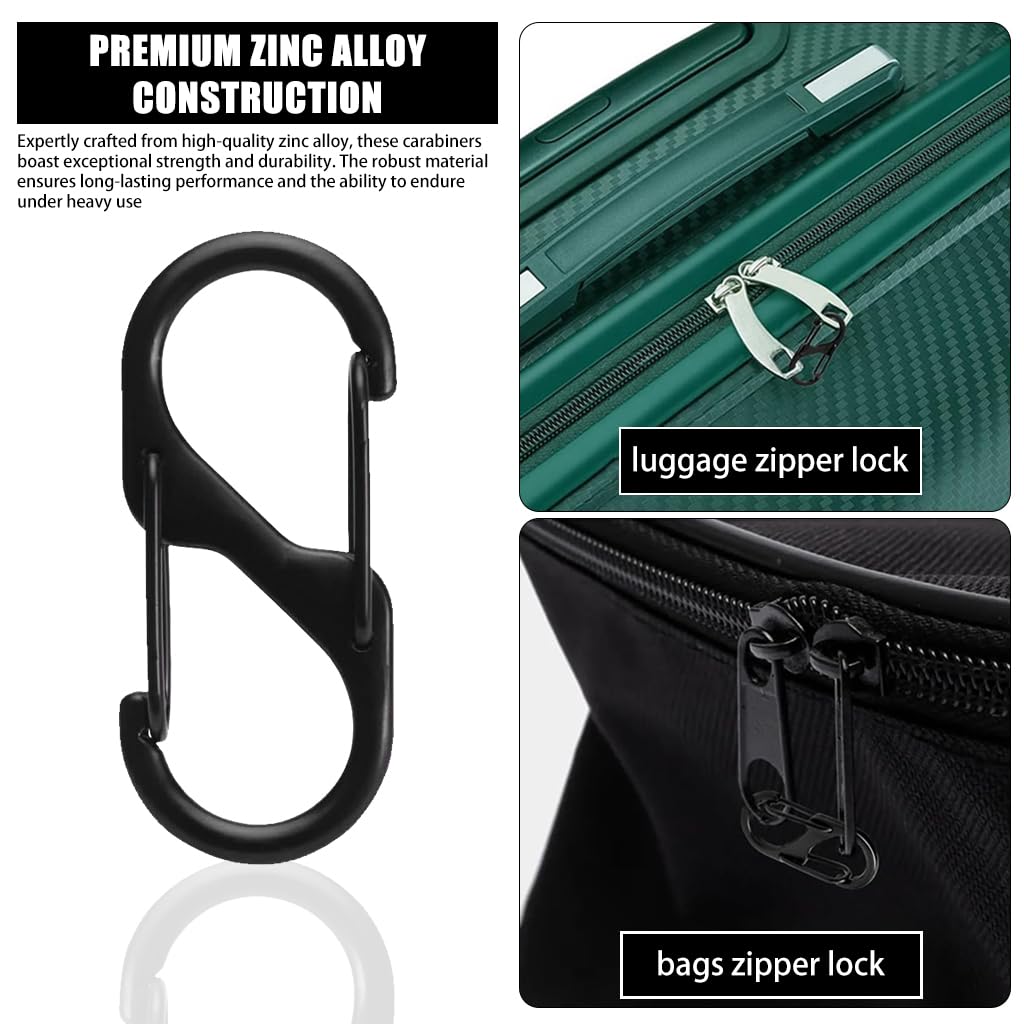 Proberos Mini Keychain Carabiners 2 Pcs 1.37 in for Outdoor Use with Dual Hooks | Zinc Alloy Clips