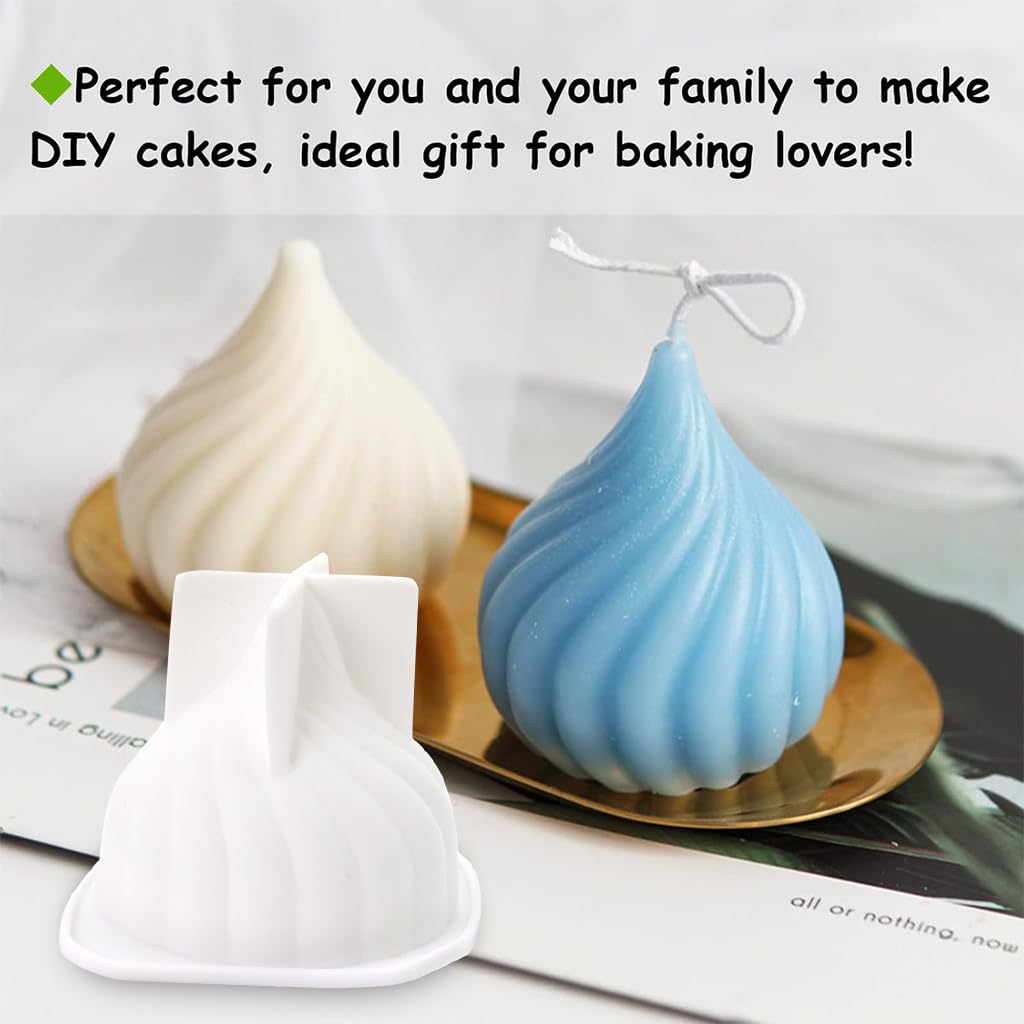 HASTHIP Silicone Mold for Baking and DIY Desserts with 6 Cavities 6.7x7.5cm Spiral Design