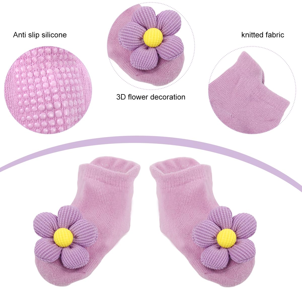 SNOWIE SOFT Flower Hair Bands and Socks Set for Baby Girls with Breathable Nylon | Ideal Baby Shower Gift