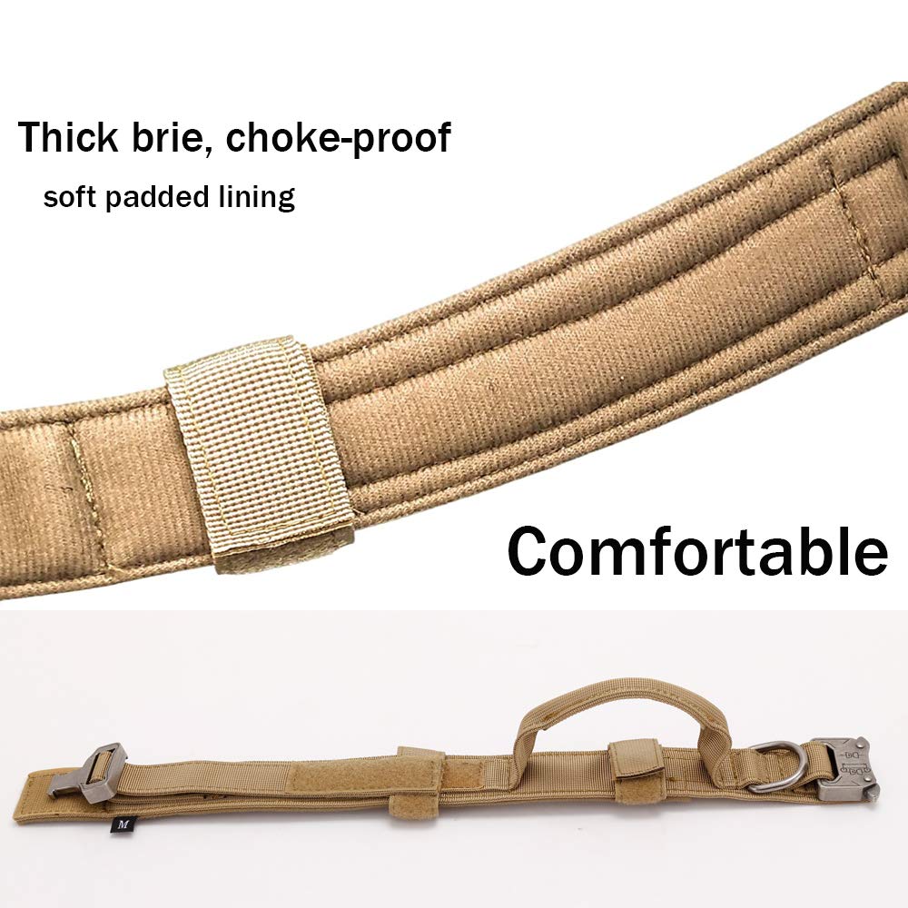 Qpets Dog Collar for Training with Quick Release Metal Buckle and Strap Handle | Adjustable Nylon 13.5–16.5 in