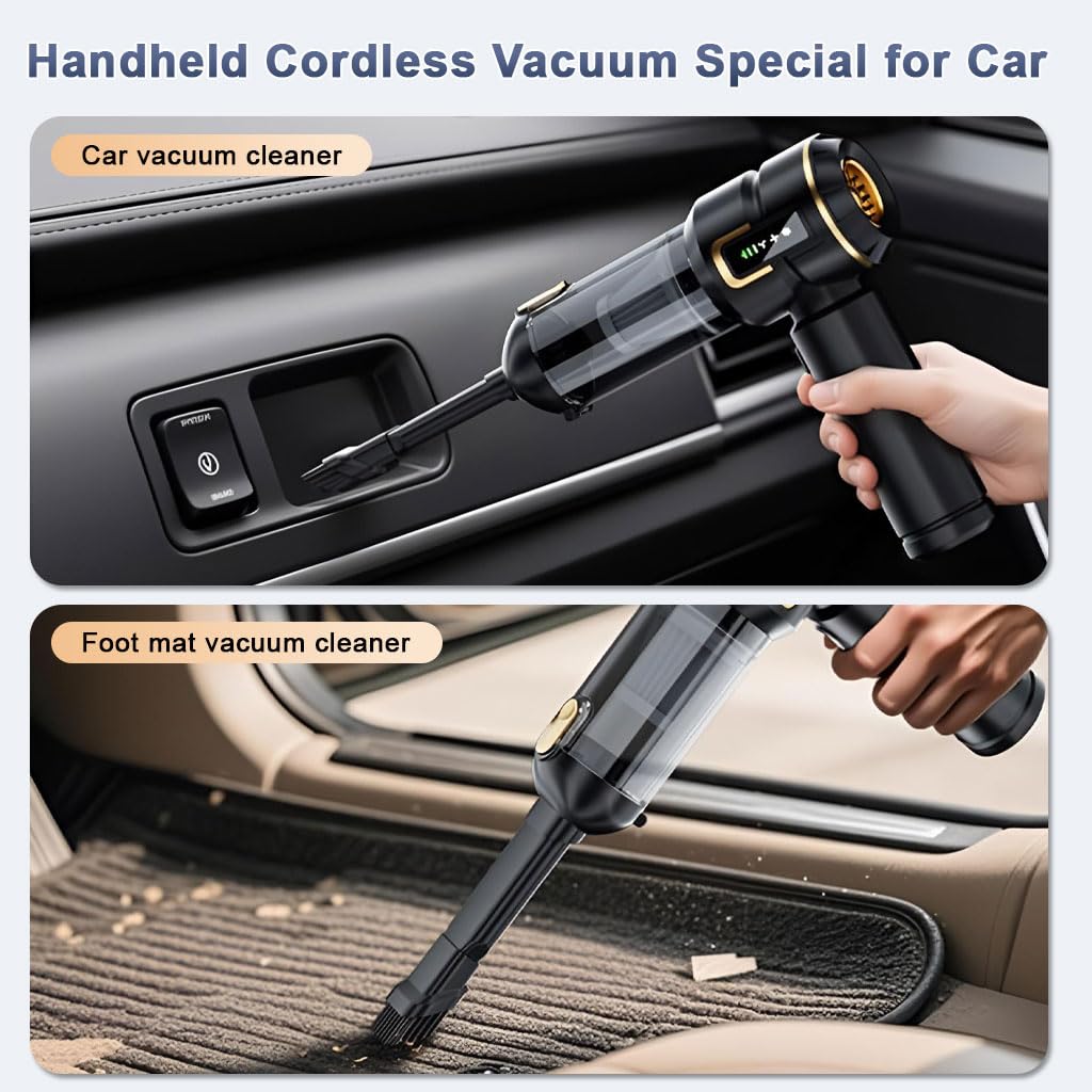 STHIRA Wireless Car Vacuum Cleaner for Car and Home with 16000Pa Suction and LCD Display | 6000mAh Battery