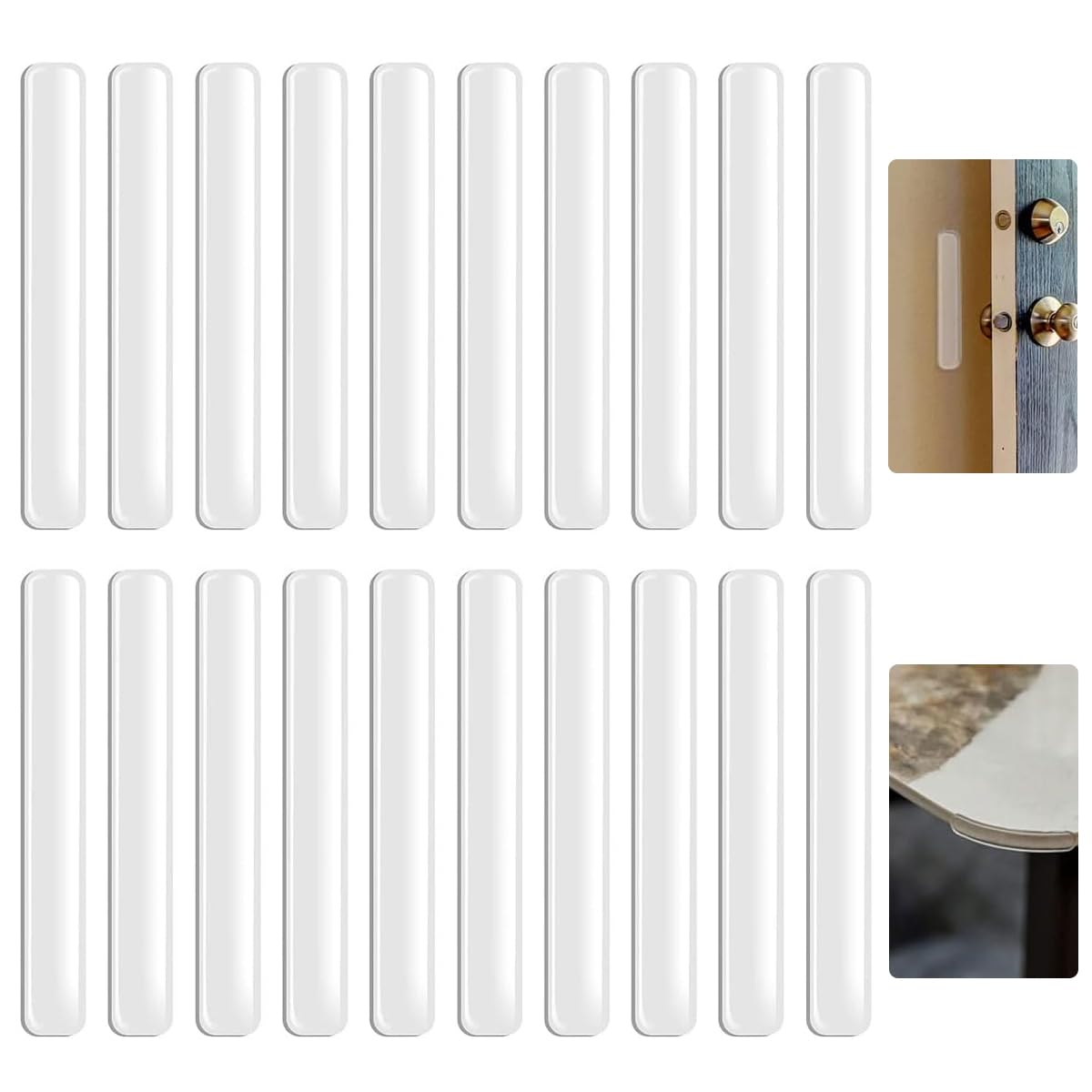 HASTHIP® 20pcs Door Stopper Door Bumper 6cm Silicone Clear Bumpers Door Protector for Home, Table, Door Knob Self Adhesive Furniture Bumper