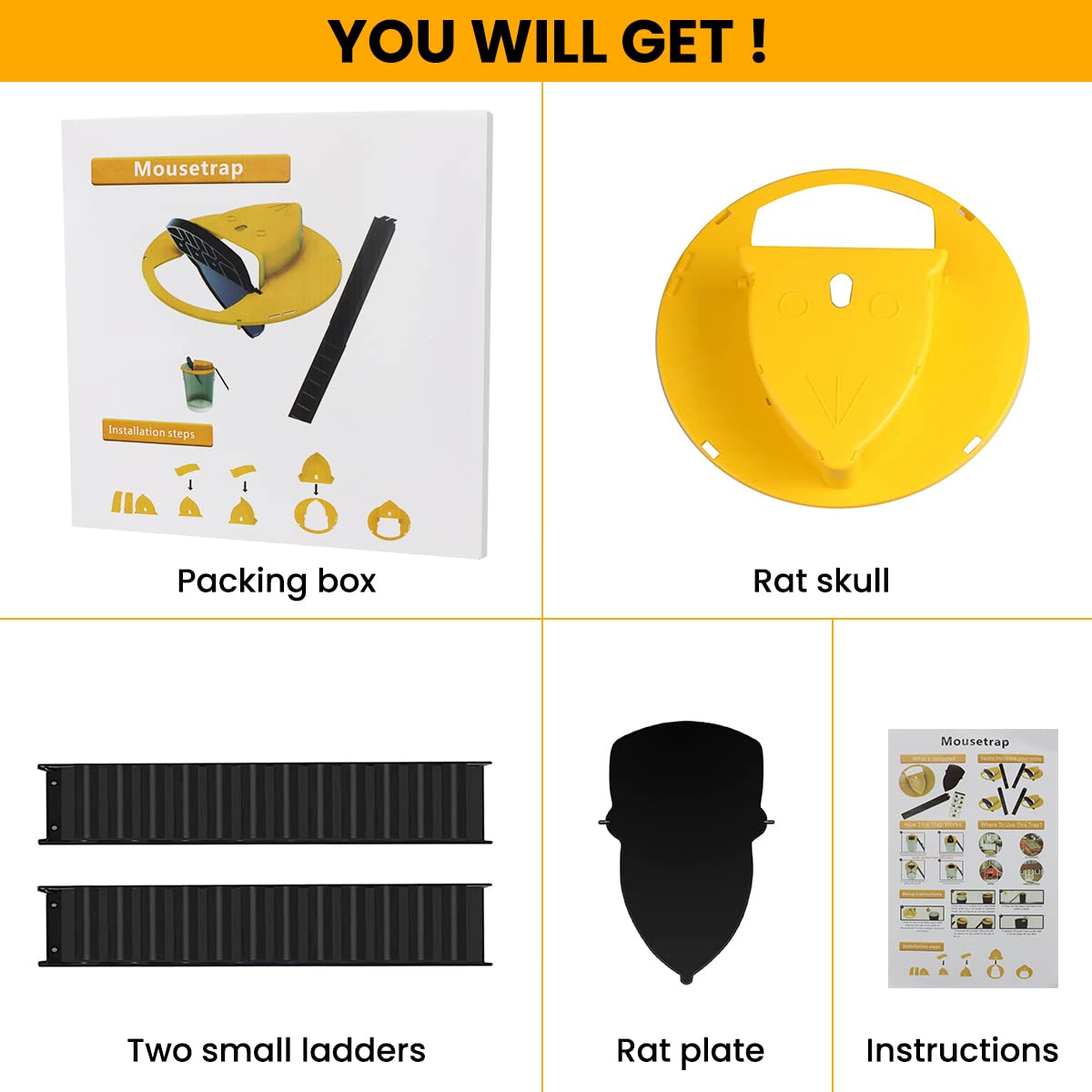 Supvox Mouse Trap for Indoor and Outdoor Rodent Control featuring Flipping Lid Bucket Design