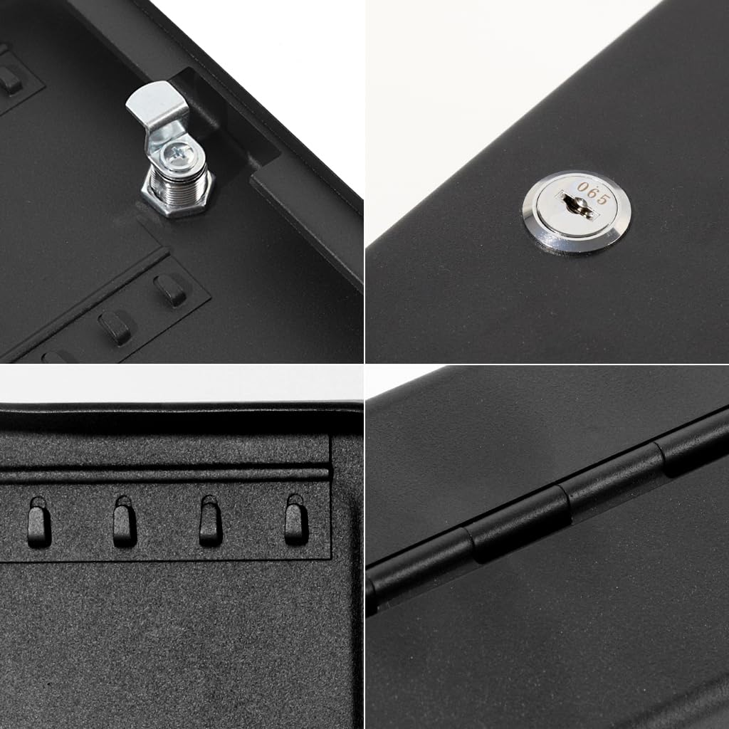 HASTHIP Steel Key Cabinet for Home and Office with 20 Hooks and 2 Unlocking Keys | Black Wall Mounted Organizer