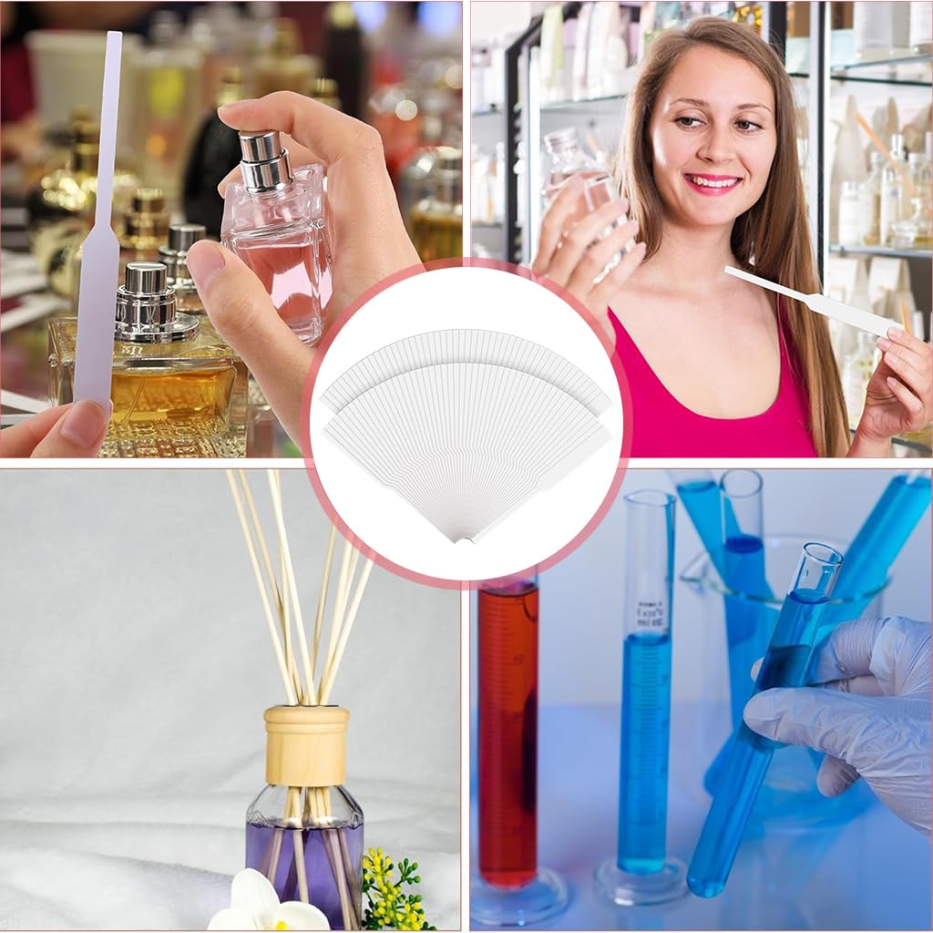 ZIBUYU Scent Strips for Perfume Testing with 100 Count 13cm Length 0.4mm Thick Absorbent Cotton Pulp