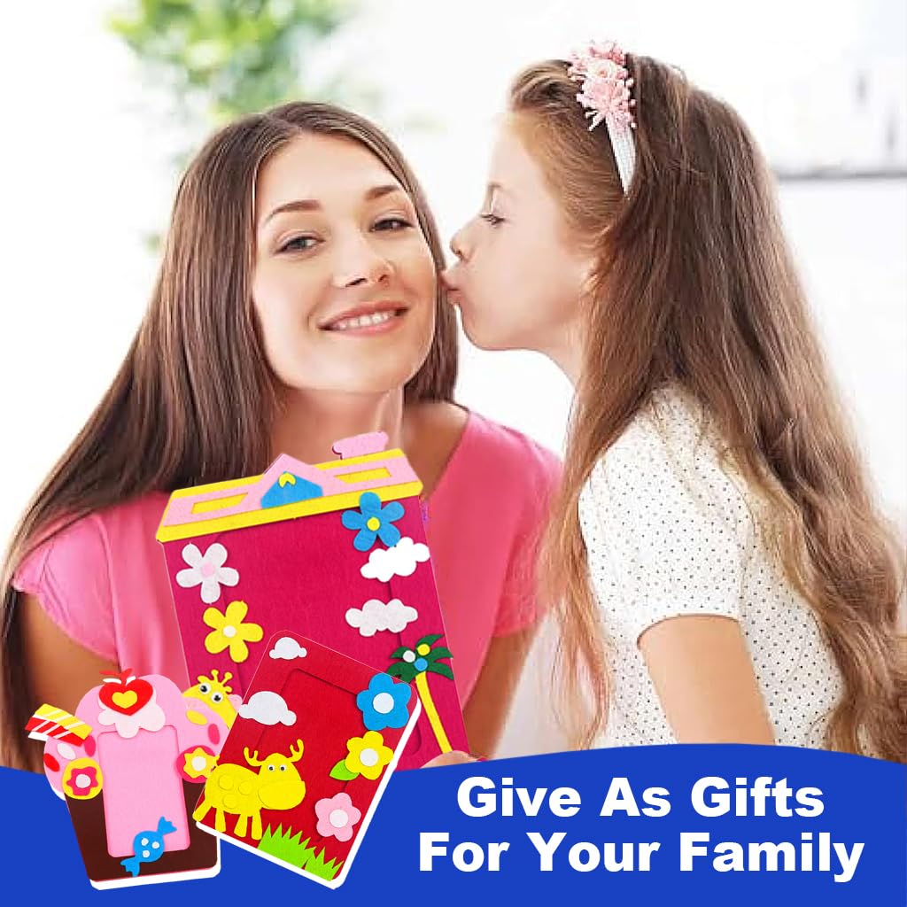 HASTHIP DIY Fabric Photo Frame Kit for Kids with 6 Cartoon Styles | Non Woven Craft Set