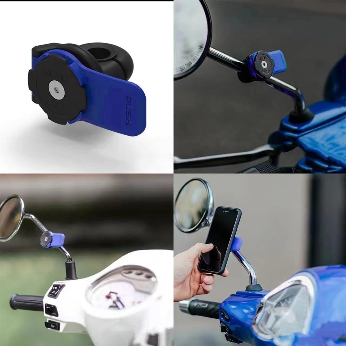 ZORBES Motorcycle Phone Holder for 22.2–28.6mm Handlebars featuring Quad Lock System | Fits 4.7–7.2in Phones