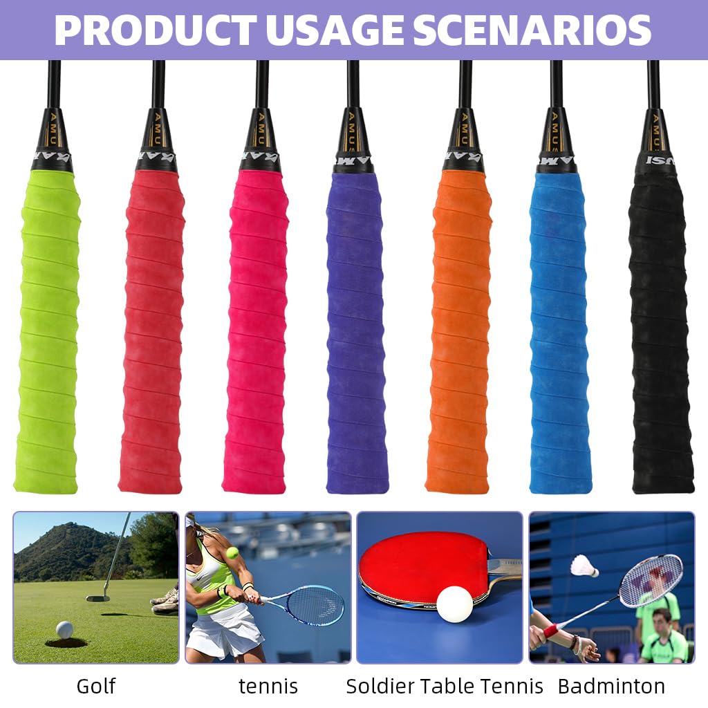 Proberos Badminton Racket Grip for Tennis and Pickleball with Tacky Texture 7 Pack | PU Material Overgrip