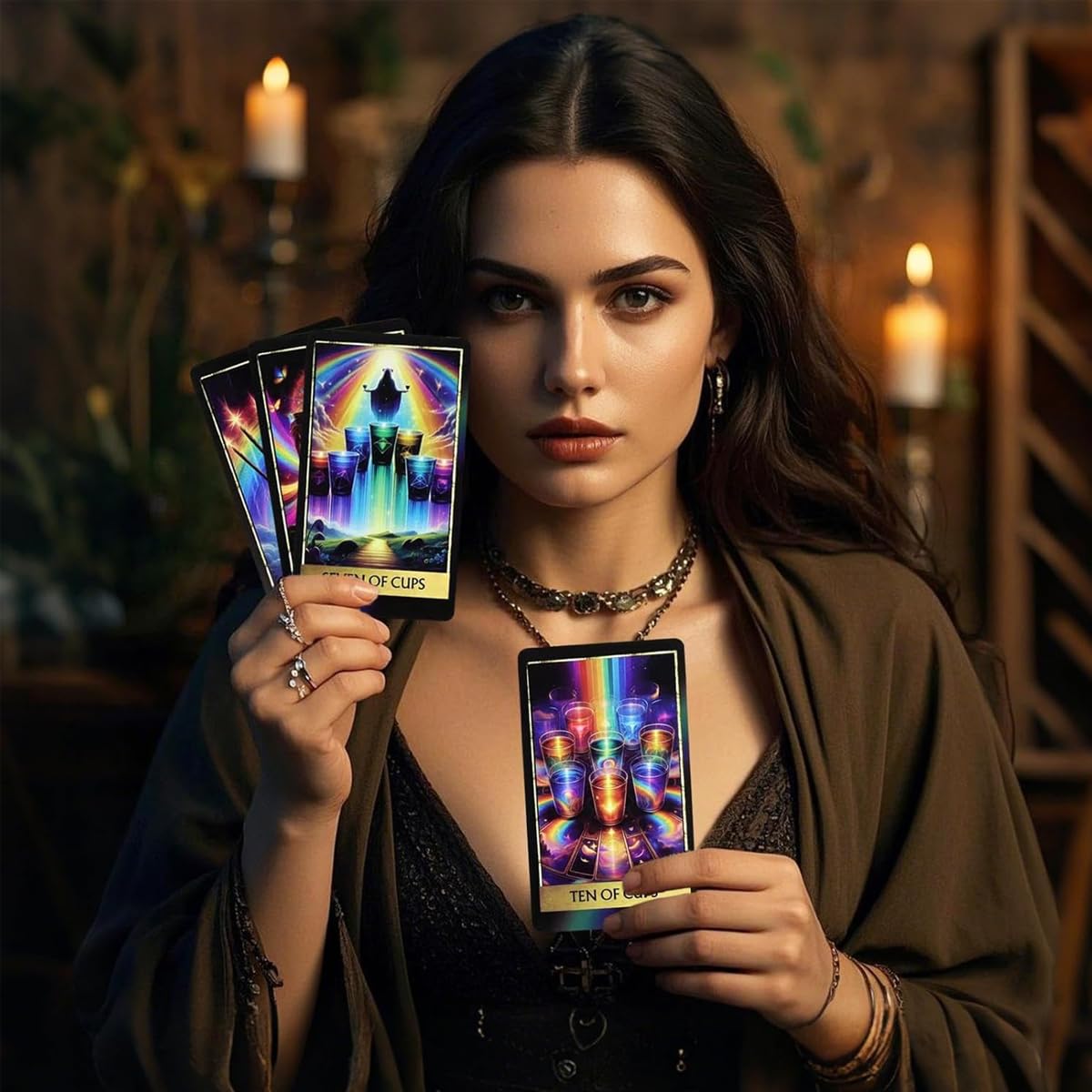 PATPAT Rainbow Tarot Cards for Beginners with 78 Pcs Deck Featuring Vibrant Art | Intuitive Readings and Group Play