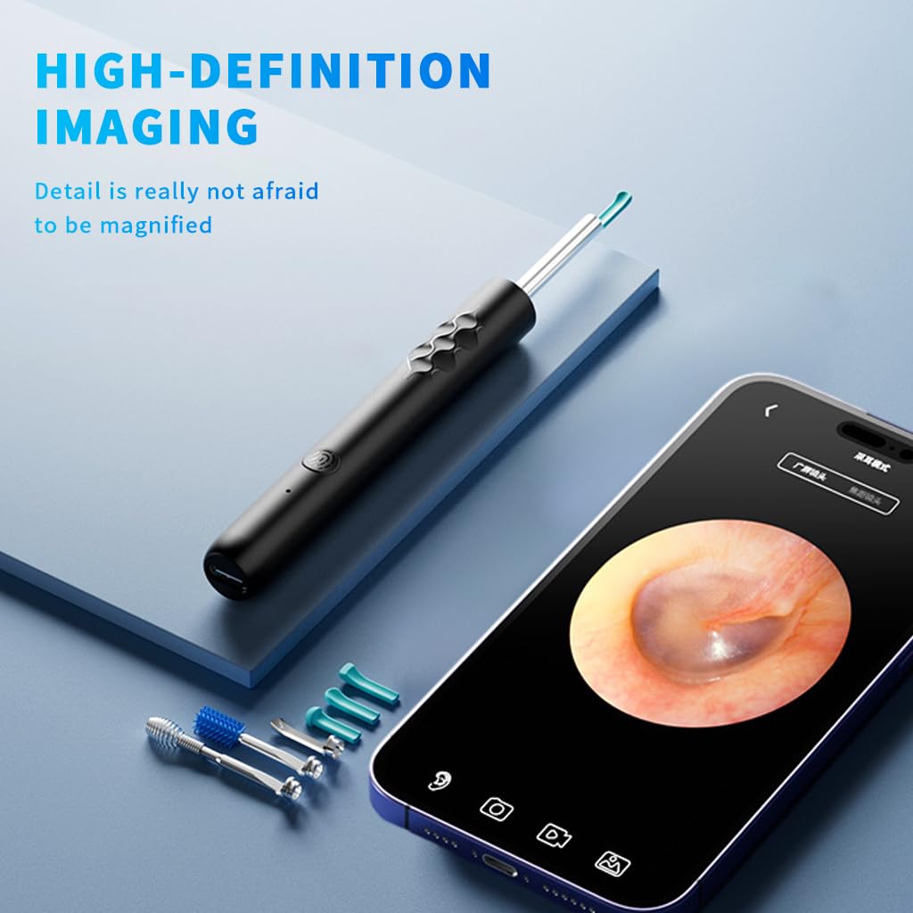 HANNEA Ear Wax Remover Tool Kit for iOS & Android with 1080P HD Camera and 6 LED Lights