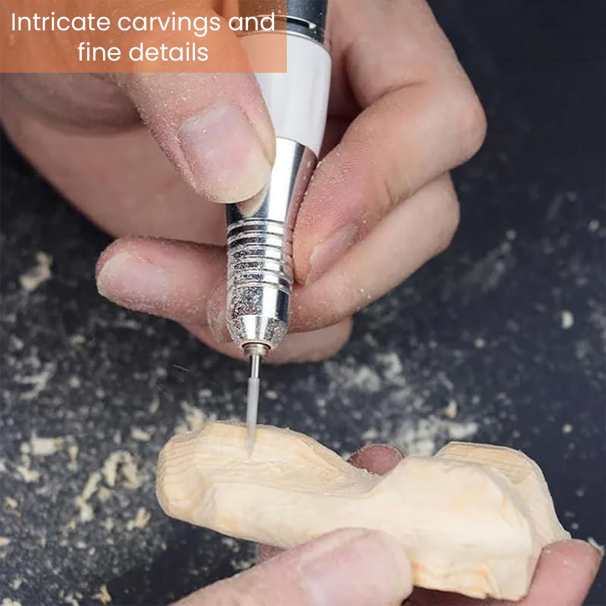 Serplex Carving Bits Set for Rotary Tool with 6 pcs 2.35mm Shank & Pointed Tips | Stainless Steel for DIY Wood Craft