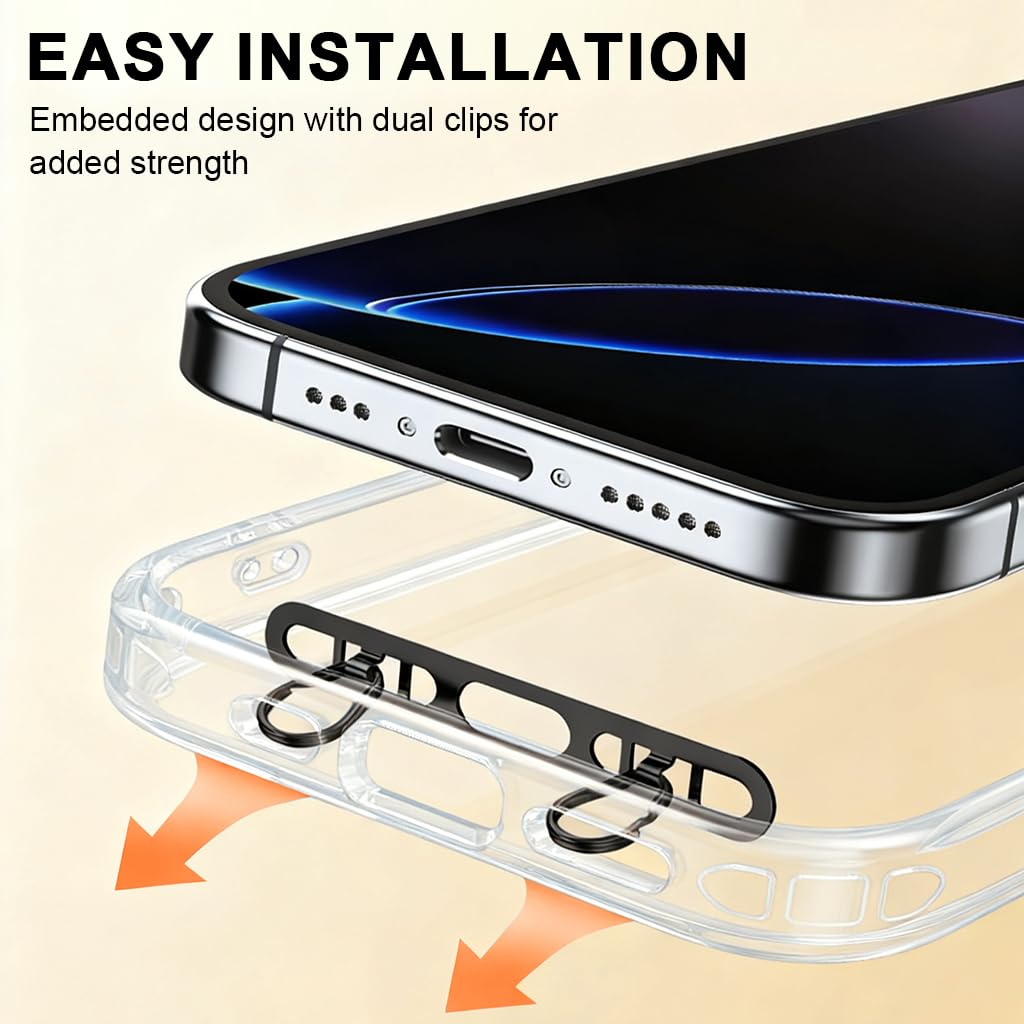 ZORBES Metal Phone Tether Tab for Cell Phones with Dual Hook and 0.4mm Stainless Steel | Prevents Falling and Loss