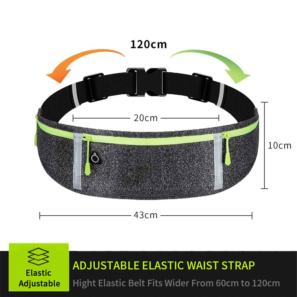 ZIBUYU® Waist Bag for Men and Women Stylish Slim Travel Waist Pouch Sling with Adjustable Strap Waist Bag for Traveling Walking Cycling Running Hiking Hold Phones, Keys, Cards (Grey)