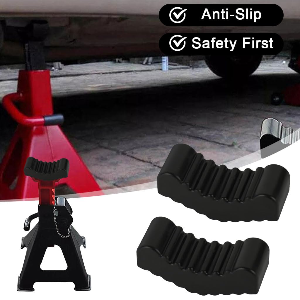 STHIRA Car Jack Pad Adapter 2 Pack for Vehicle Lifting with Grooved Anti Slip Design | High Density Rubber Frame Protector