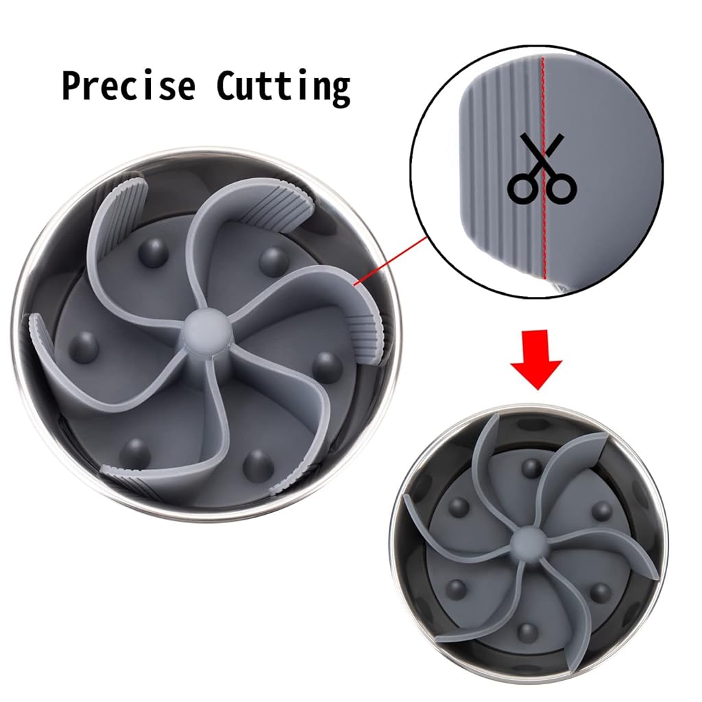 Qpets® Cat and Dog Feeder Slow Healthy Pet Bowl Silicone Spiral Feeding Wet Dry Separation Aiding Digestion with Suction Cups Compatible with 5.5-8.5 Inch Bowls 3PCS