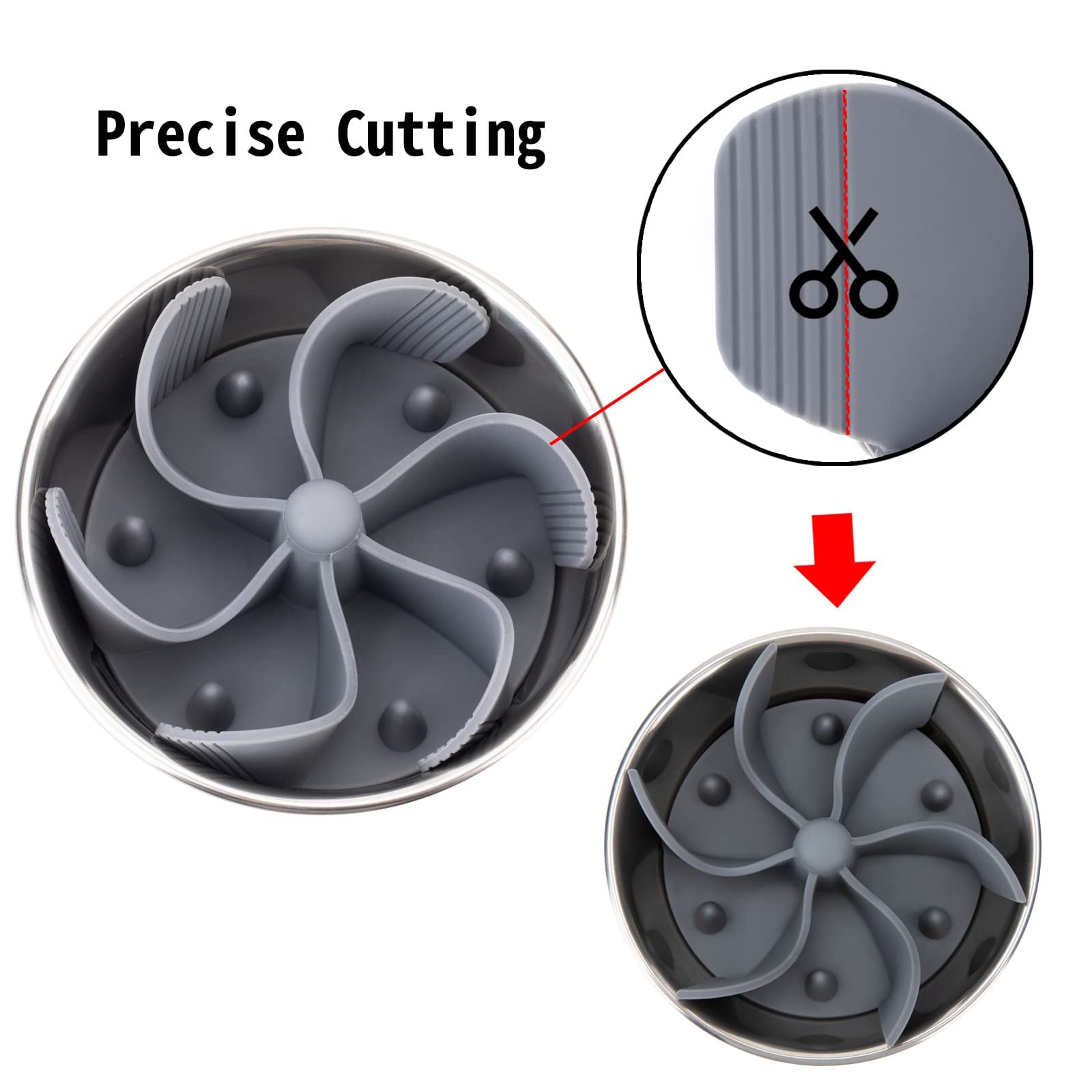 Qpets Dog Slow Feeder Insert for Any Bowl with 7 in Multi Spiral Design | Food Grade Silicone