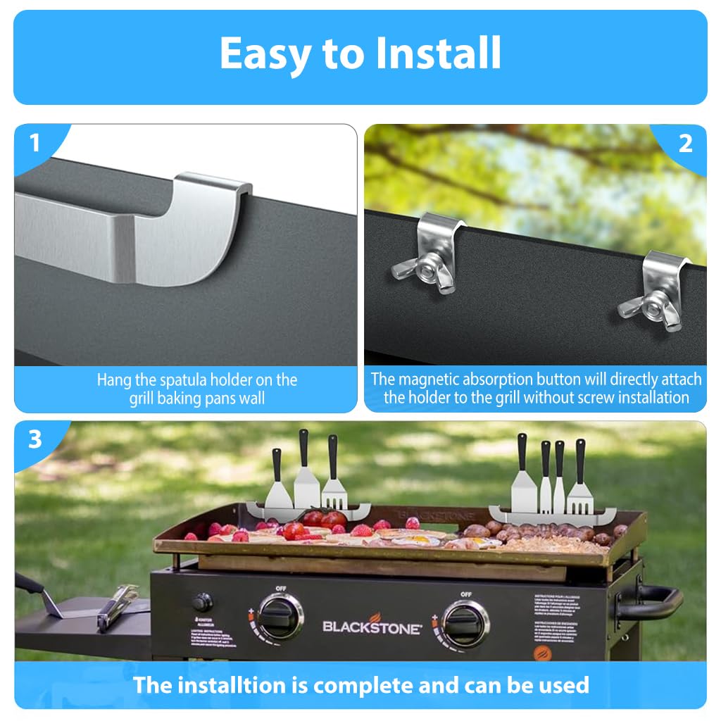 Supvox Griddle Spatula Holder for Barbecue Tools featuring Hook Design and 6.18 in Stainless Steel Build