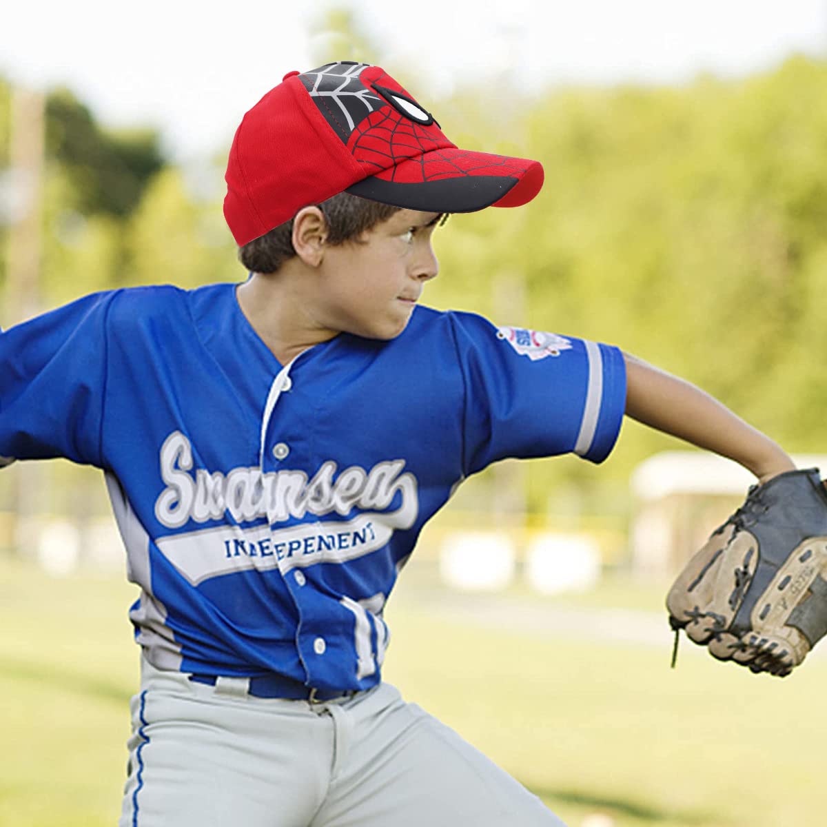 Gustave Cap for Kids with Breathable Mesh and Adjustable Velcro Closure | Fits Ages 3–9 Black