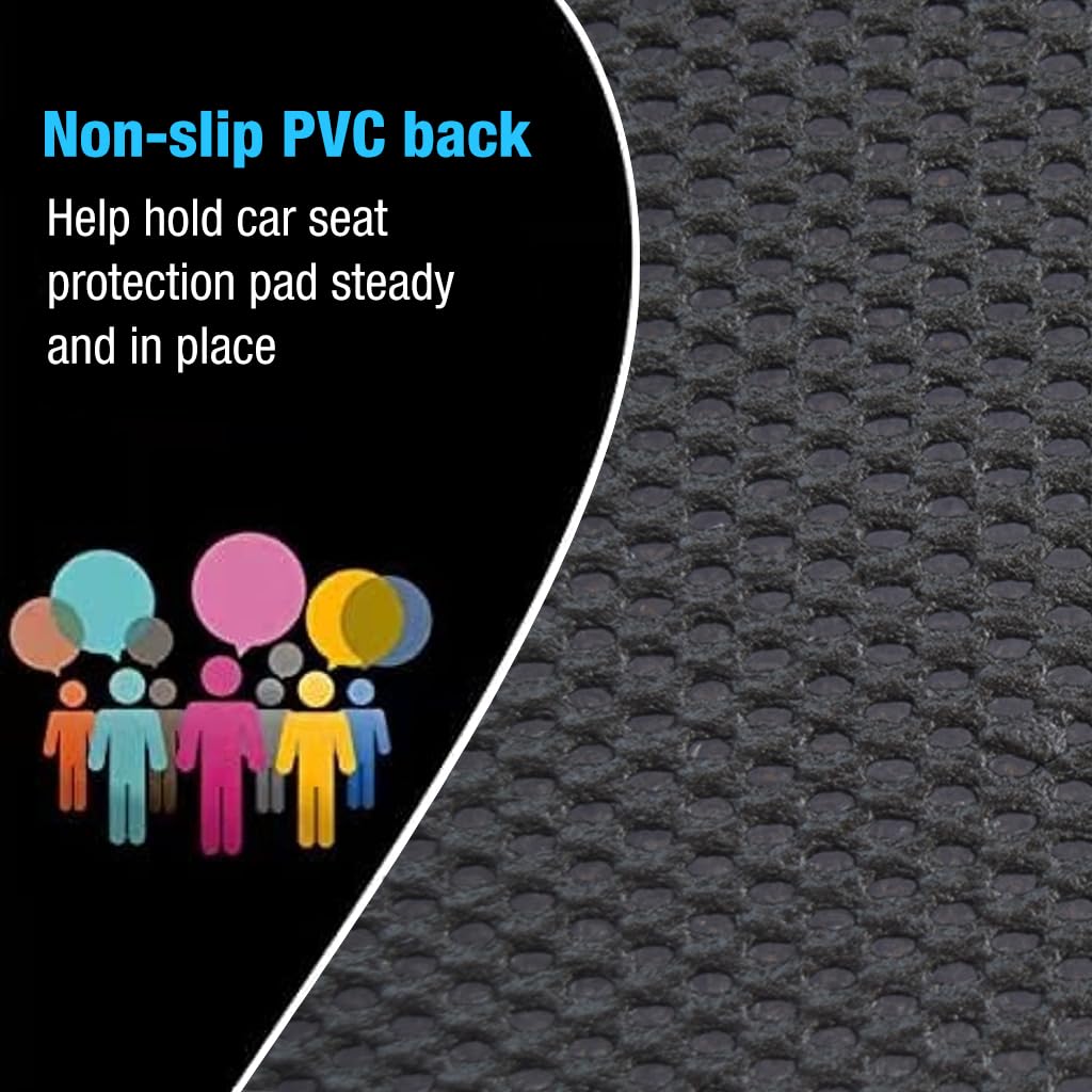 STHIRA Car Seat Protector for Child Car Seat with Thick Padding and Non Slip PVC Leather | Black Upholstery Cover