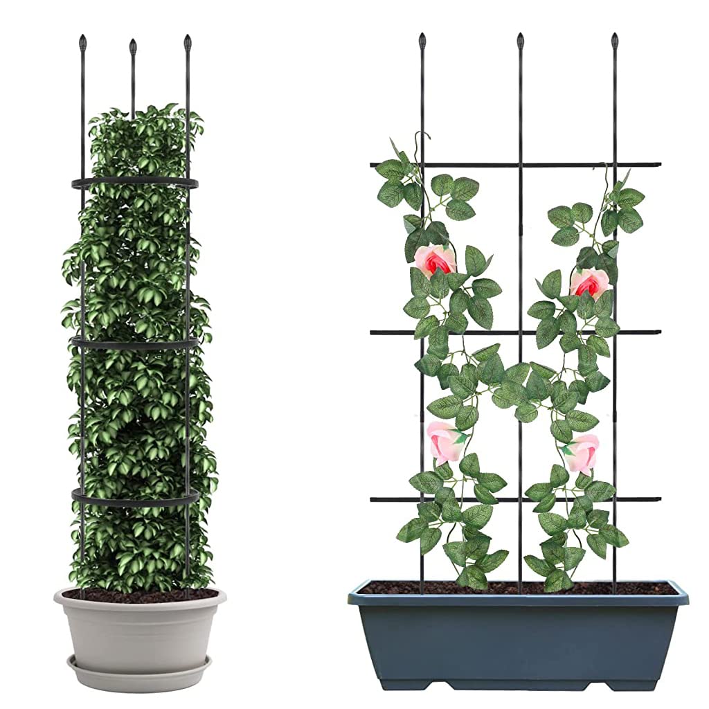 HASTHIP 110*22CM Garden Plant Support Cages Stakes for Vine, Flower, Vegetable, Pot Trellis, Round Climber Plant Support for Home Indoor & Outdoor