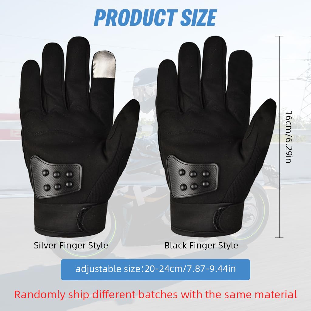 PROBEROS Winter Bike Gloves for Riding and Hiking with Touchscreen Fingertips | Anti-Slip Palm Grip and Hidden Zipper Pouch