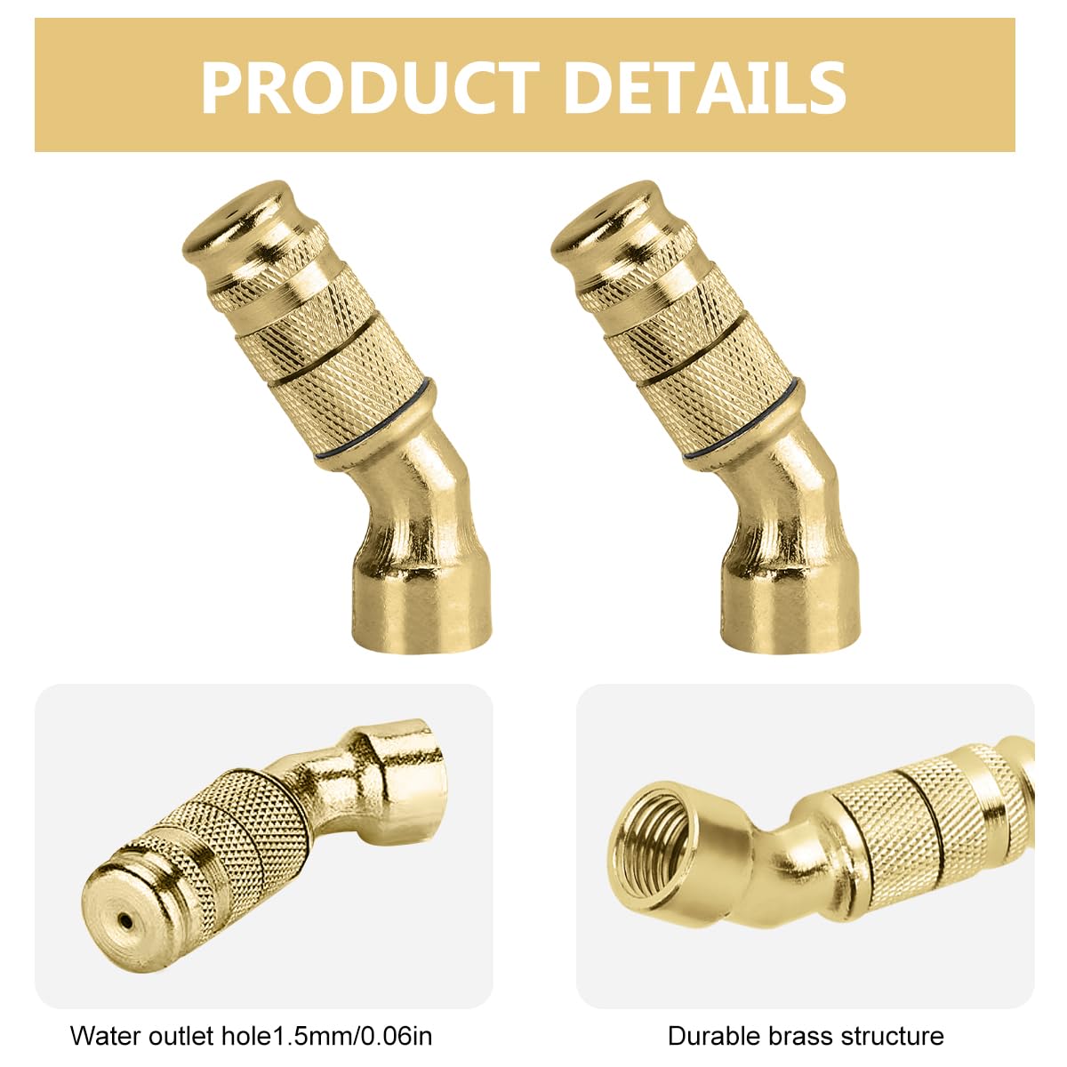HASTHIP Brass Gardening Sprayer Nozzles 2Pcs for Electric Sprayers featuring Adjustable Misting | Fine Mist and High Pressure Watering for Garden and Lawn