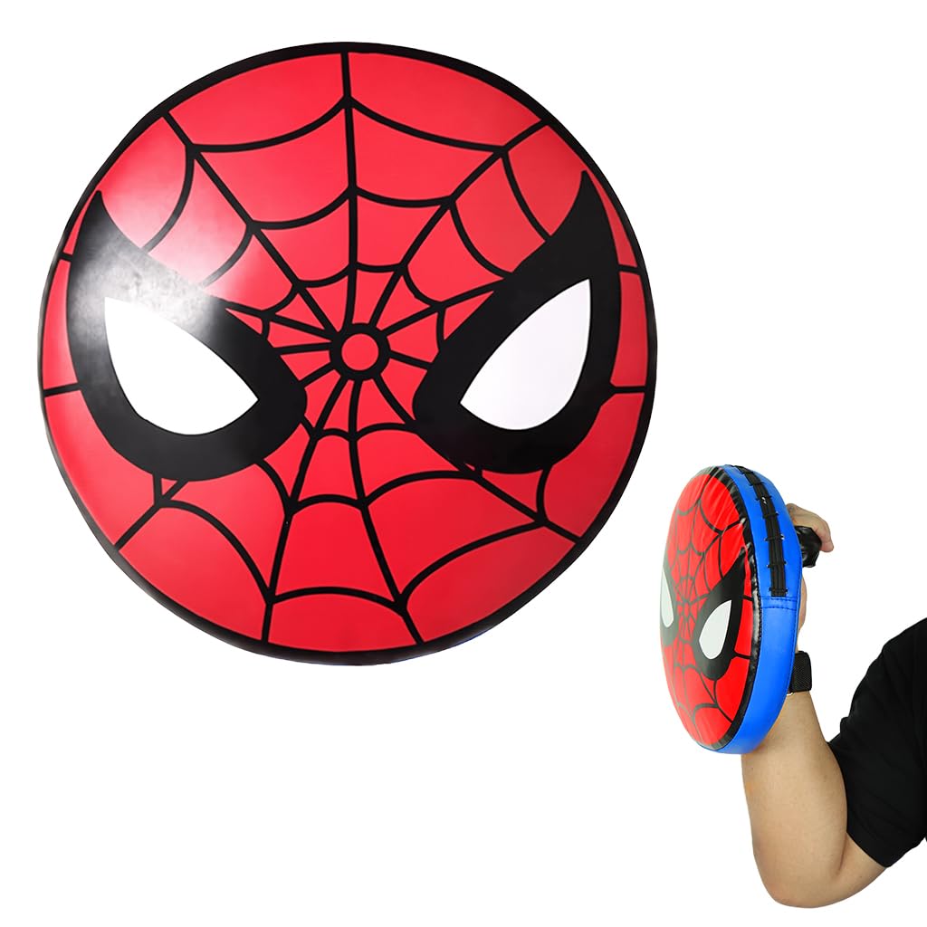 Proberos Kicking Pad for Martial Arts Training with Dual Hand Straps and PU Surface | 11.58 in Round Pad for Kids and Teens