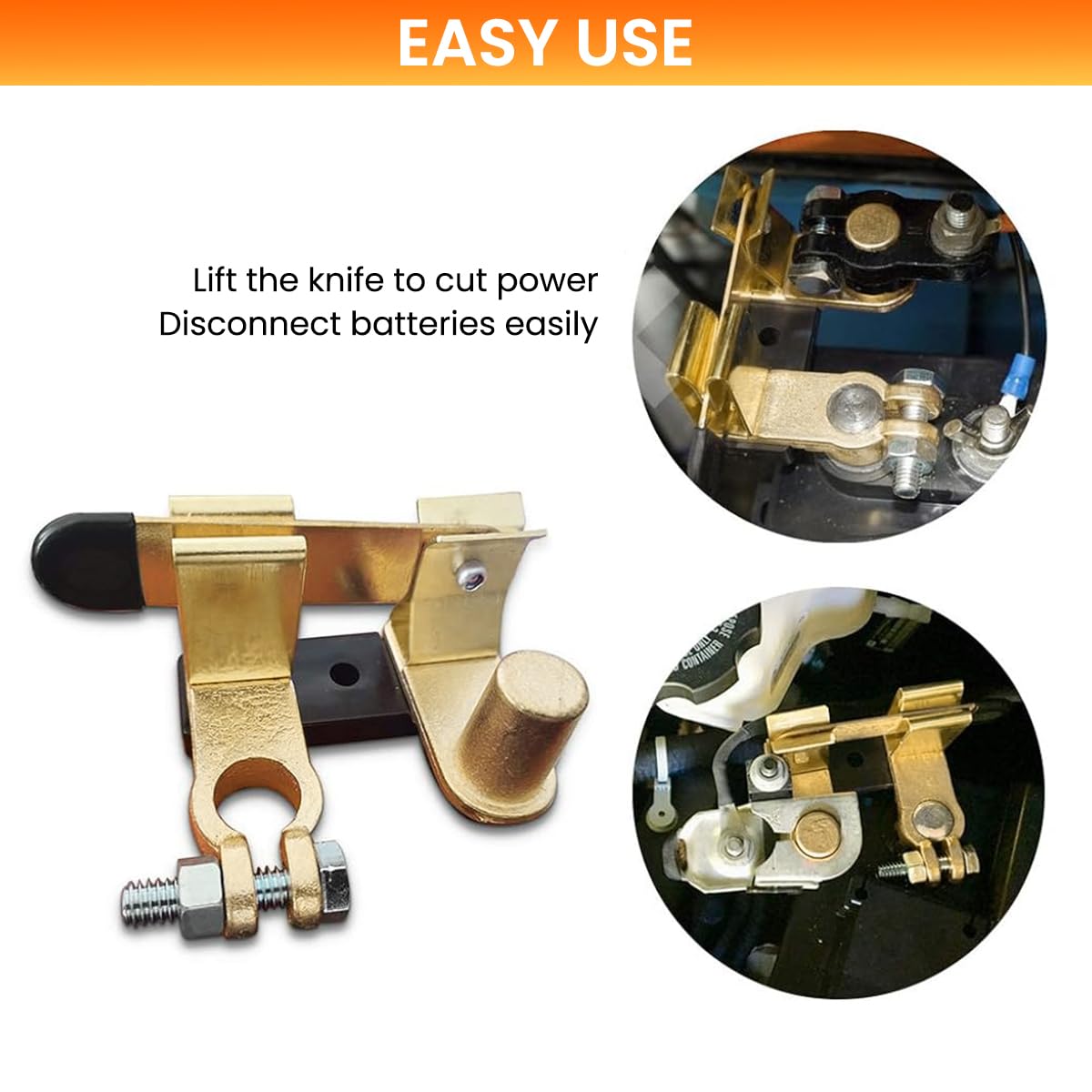 STHIRA Car Battery Cut Off Switch for 12V and 24V Vehicles featuring Heavy Duty Anti Theft Safety | 2PCS