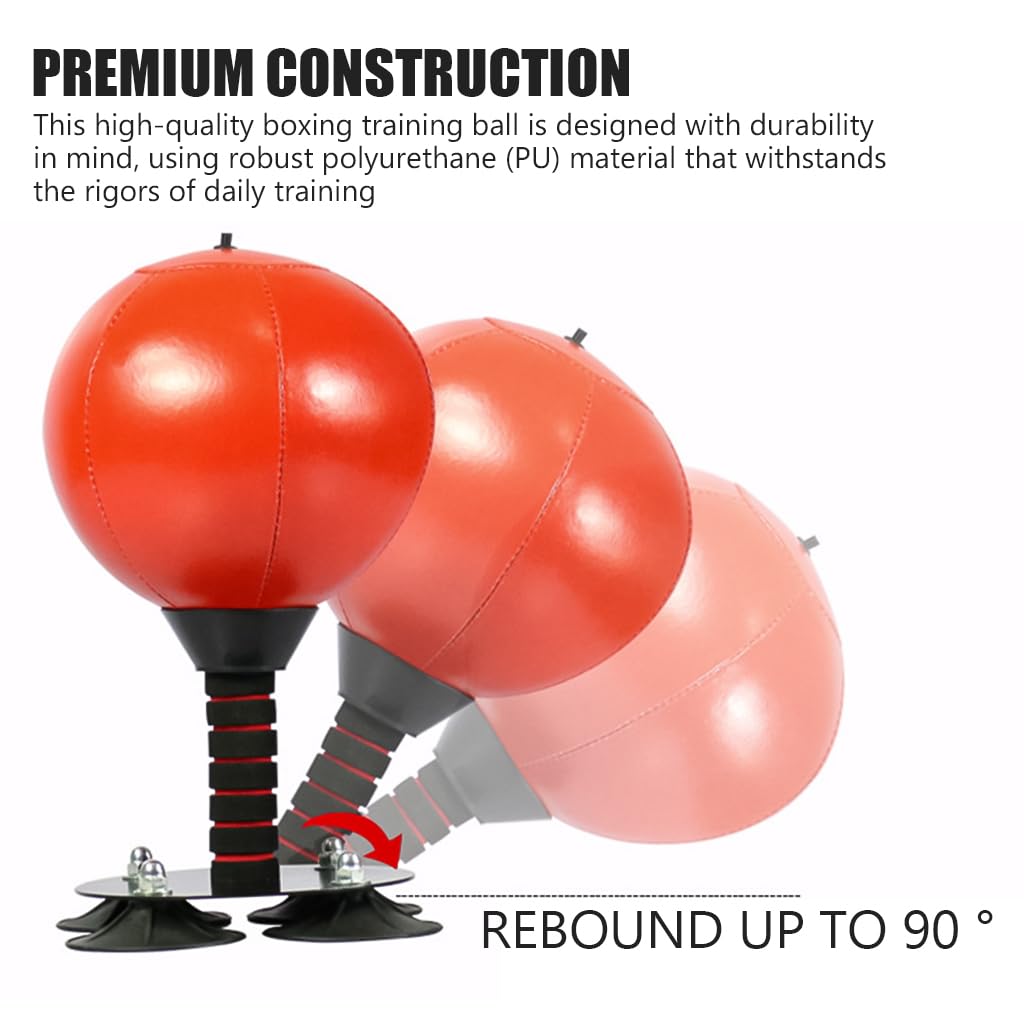 Proberos Desktop Punching Bag for Office Stress Relief with 154lbs Suction Cup Base | Alloy Spring Reflex Ball