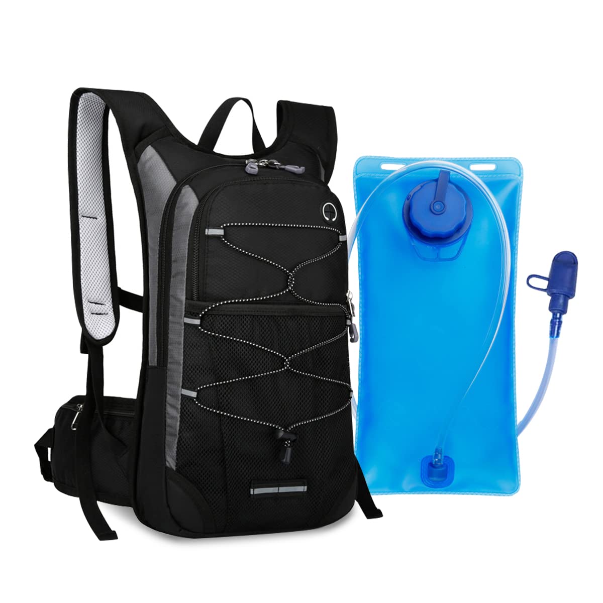 GUSTAVE Hydration Backpack for Hiking and Cycling with 2L BPA Free Bladder | Lightweight Waterproof Design