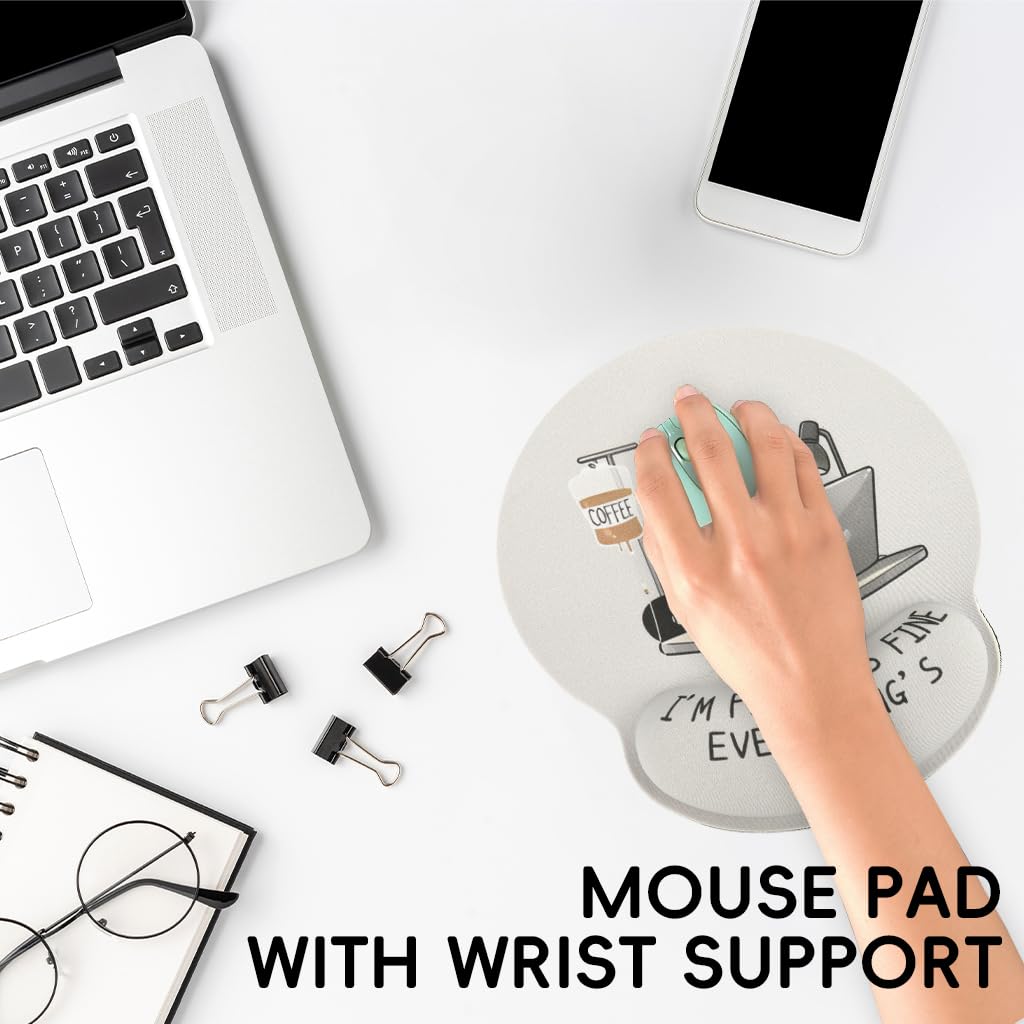 ZORBES Mouse Pad with Wrist Support for Office and Home featuring Soft Gel Rest | Funny Cat Motivational Design