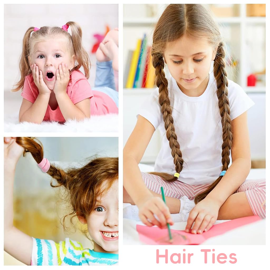 ZIBUYU Hair Bands for Girls featuring 0.7 in No Tangle Design & 100 Colorful Pieces | Daily Styling