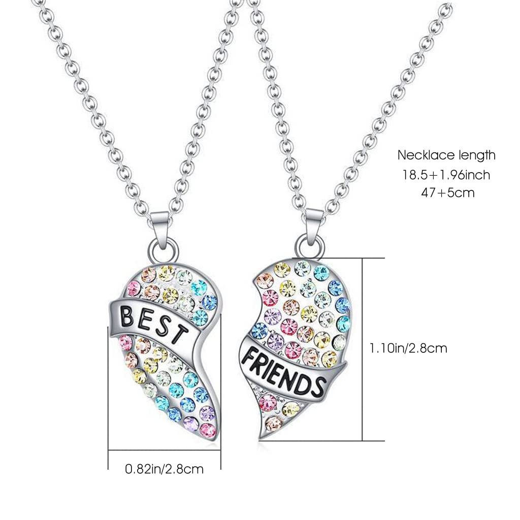 Zibuyu Heart Necklace for Friendship Girls with Magnetic Pendant Pair and Alloy Chain | Charming Gift for Best Friends