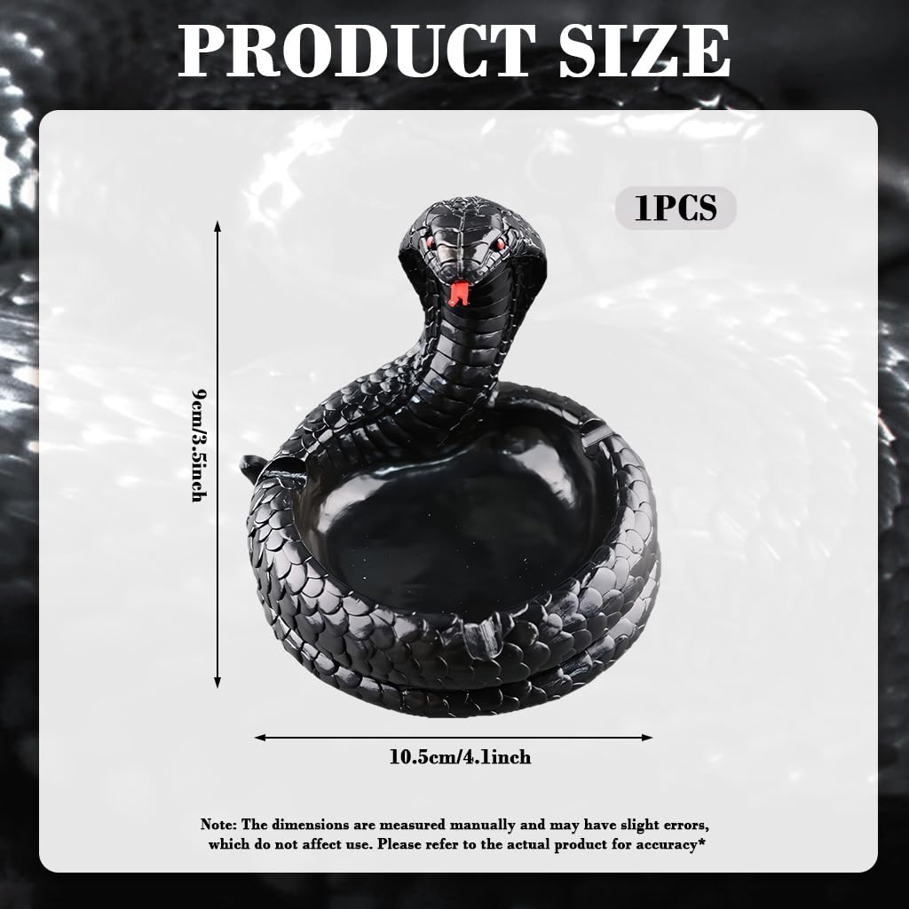 HASTHIP Ashtray for Home and Office Tabletop Use with Creative Design in Black Color