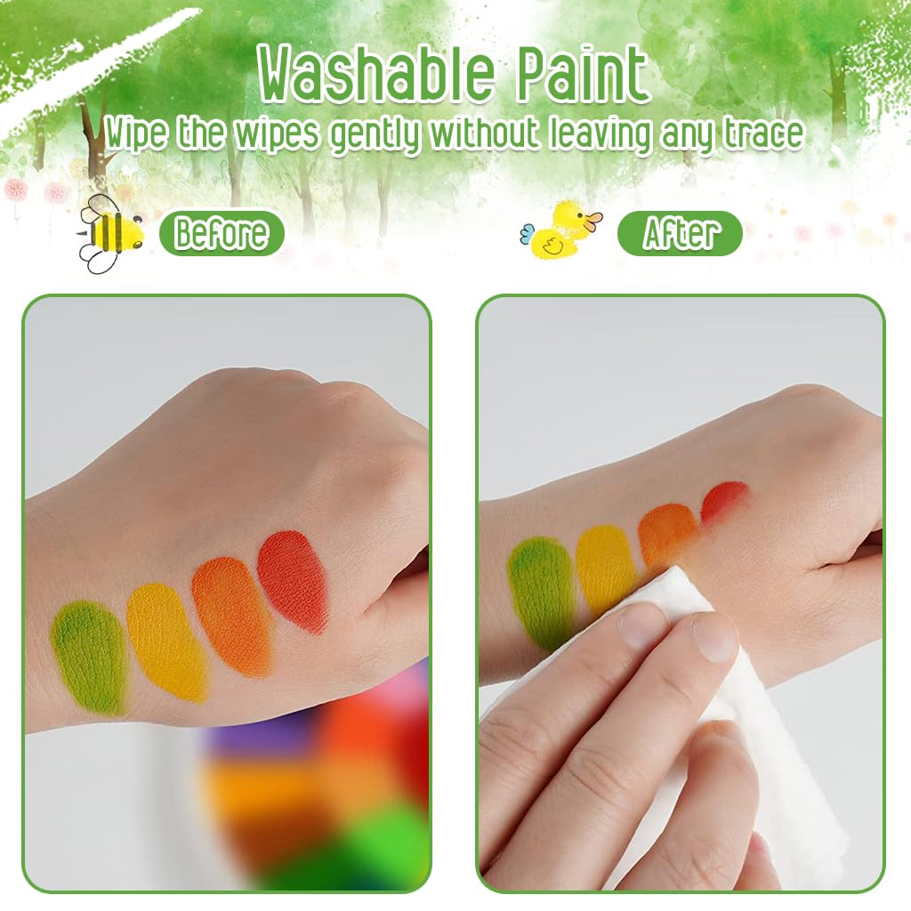 PATPAT Finger Painting Kit for Kids with 12 Colors and 16 Painting Cards | Non-Toxic Art Set